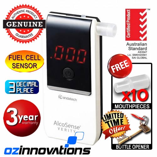 AlcoSense - Verity White Personal Fuel Cell Breathalyser Andatech