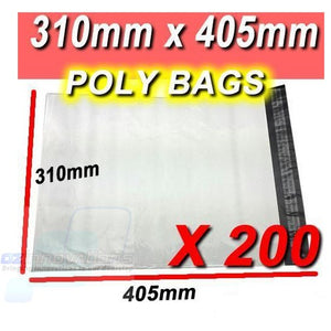 200x White Poly Bags Mailer Plastic Courier Satchel with Seal 310X405mm