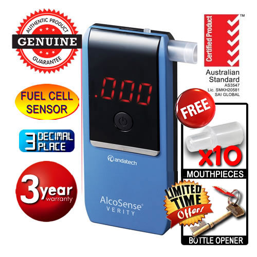 AlcoSense - Verity Blue Personal Fuel Cell Breathalyser Andatech